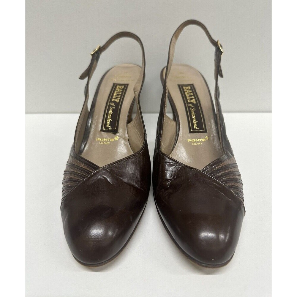 Bally Switzerland vintage women size 8M browns toned slingback  heel  pumps